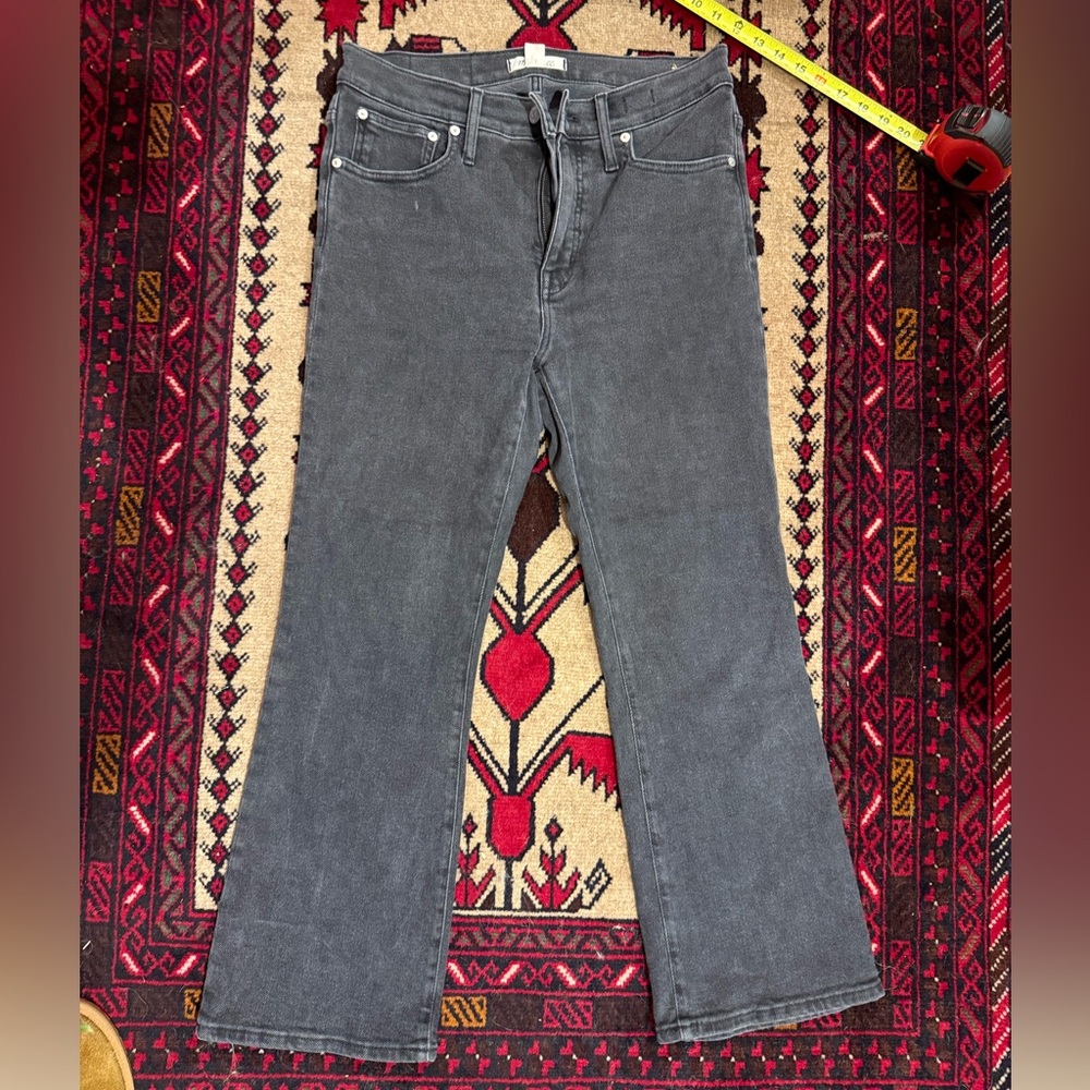 Madewell Cali Demi Boot Jeans in Grey/Black denim